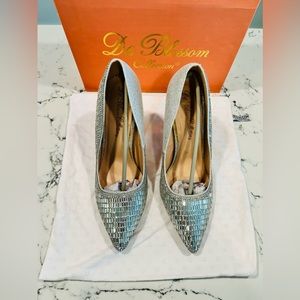 De Blossom Collection Silver Mirror Pumps